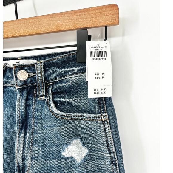 Hollister NWT Curvy Ultra High Rise Mom Jean Size 000S - Picture 6 of 11
